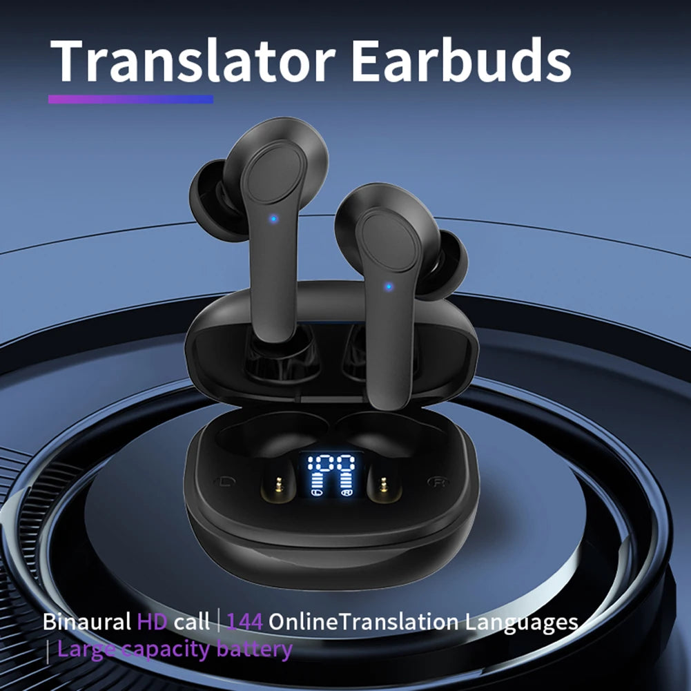 Auriculares con traductor en tiempo Real, 144 idiomas, 4 modos de traducción, inalámbricos, BT, cancelación de ruido, resistente al agua IPX6